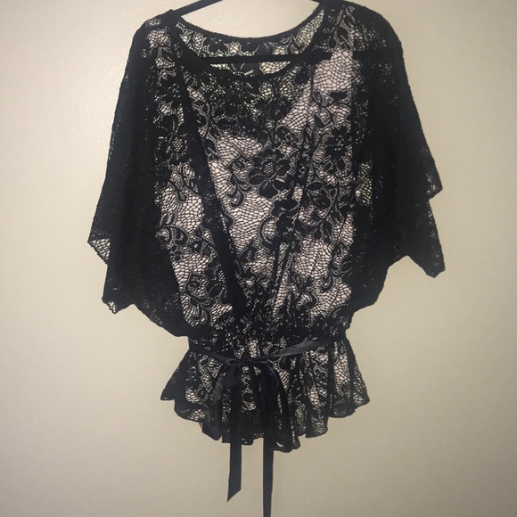 dressy black lace tops